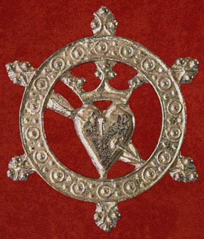 Badge, Pierced heart lovers' token, 15th century