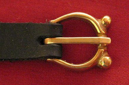 Buckle, Bronze, 2-knop, 1/4" - Click Image to Close