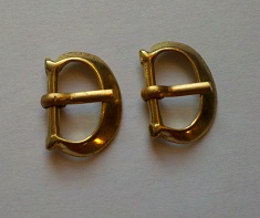 Buckle, Bronze, Small "D", 1/2", pkg of 2