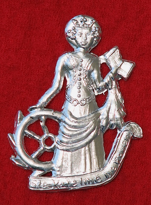 Badge, Pewter, St. Catherine - Click Image to Close