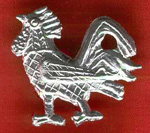 Pin, Pewter, Rooster - Click Image to Close