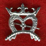 Pin, Pewter, Crowned M - Click Image to Close