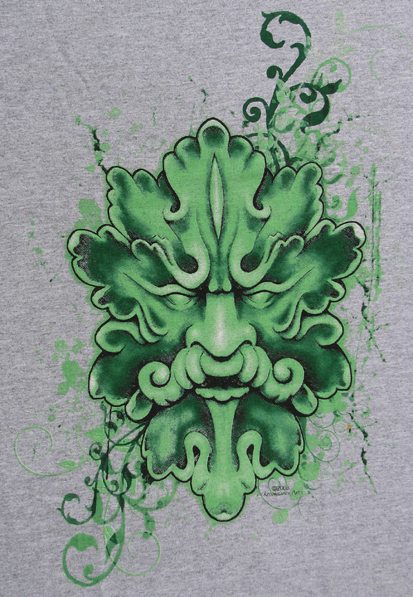 T-Shirt, Green Man - Click Image to Close