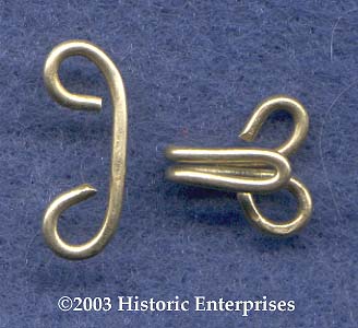 Hook & Eye, copper alloy, pkg of 4 - Click Image to Close