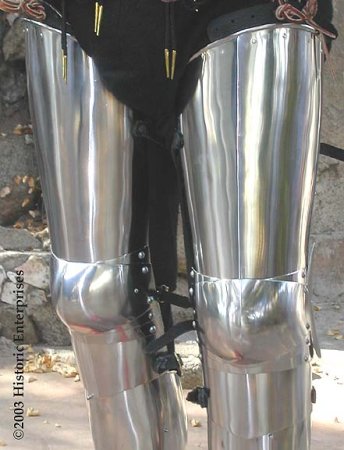 (image for) Cuisses with demi-greave, c1390, Spring Steel