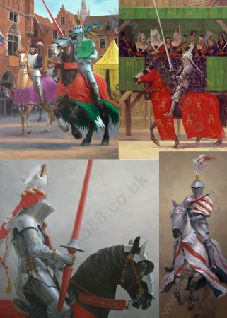 (image for) Graham Turner Jousting Notecards, Set of 4