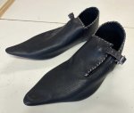 (image for) Shoes, Buckled, 15th C., for Arming, etc. BLACK, Size 10 (IN STOCK)