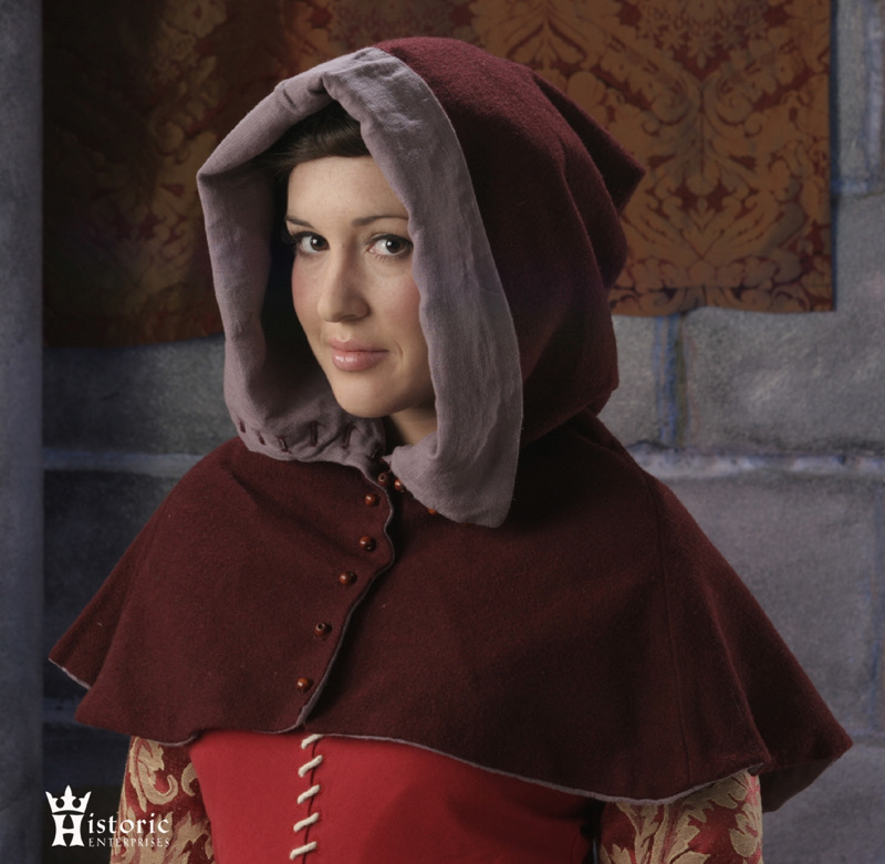 Hood, Buttoned Style, 14th-15th Century, Wool - Click Image to Close