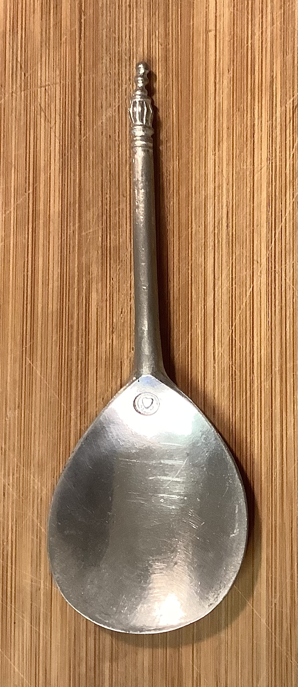 Spoon, Pewter, 16th C baluster - Click Image to Close