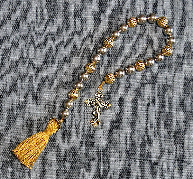 Cross of the Lilies Olde World Pater Noster Rosary Beads