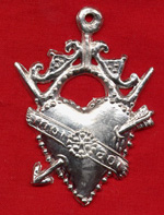 Charm, Pewter, Crowned heart - Click Image to Close